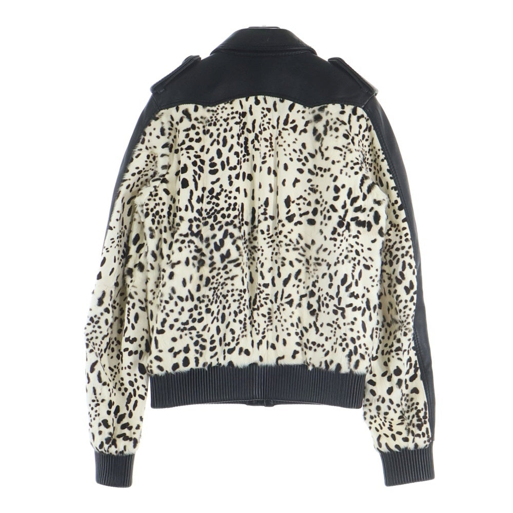 DIOR(ディオール) 05AW House Fur Dalmatian Jacket ハウスファーダルメシアン レザージャケット ブラック/ホワイト