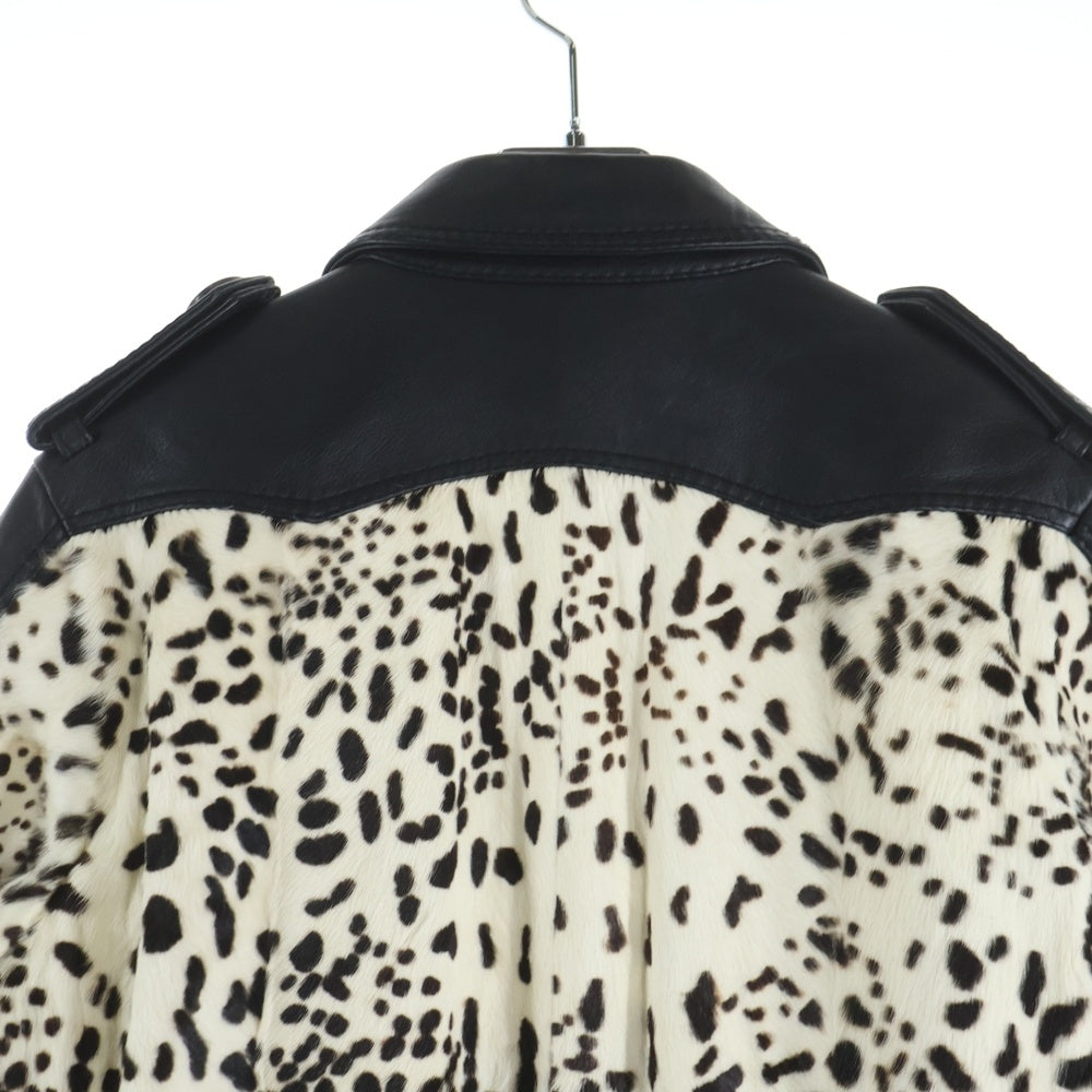 DIOR(ディオール) 05AW House Fur Dalmatian Jacket ハウスファーダルメシアン レザージャケット ブラック/ホワイト