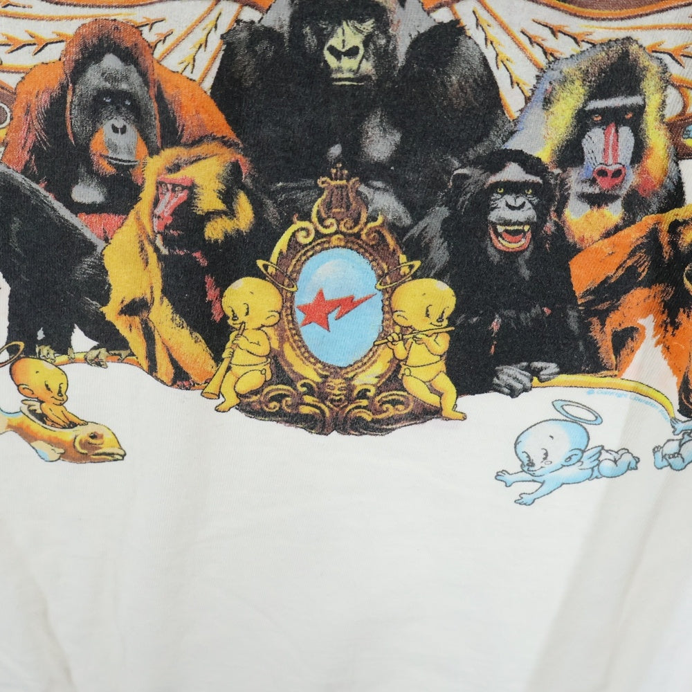 SAINT MICHAEL(セントマイケル) 25AW ×BAPE SS TEE GENERATION ×アベイシングエイプ プリント半袖Tシャツ ホワイト SM-HR1-0000-C36