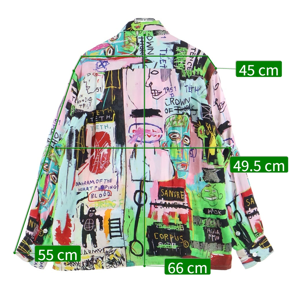 WACKO MARIA(ワコマリア) ×JEAN MICHEL BASQUIAT HAWAIIAN SHIRT ×ジャン ミッシェル バスキア レーヨン 長袖 総柄 ハワイアン アロハ シャツ マルチ