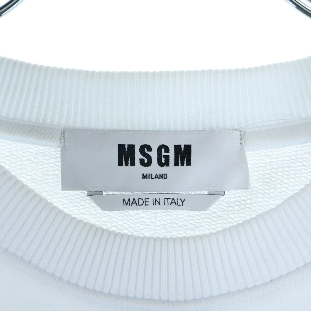 MSGM(エムエスジーエム) Sweatshirt ロゴプリント クルーネックスウェットトレーナー ホワイト 2000MM513