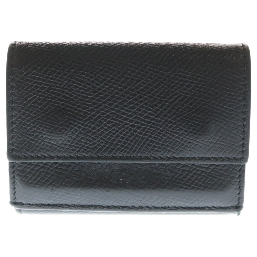 CELINE(セリーヌ) Folded Compact Wallet フォールデッド コンパクトウォレット 三つ折り財布 ブラック F-FG.1293