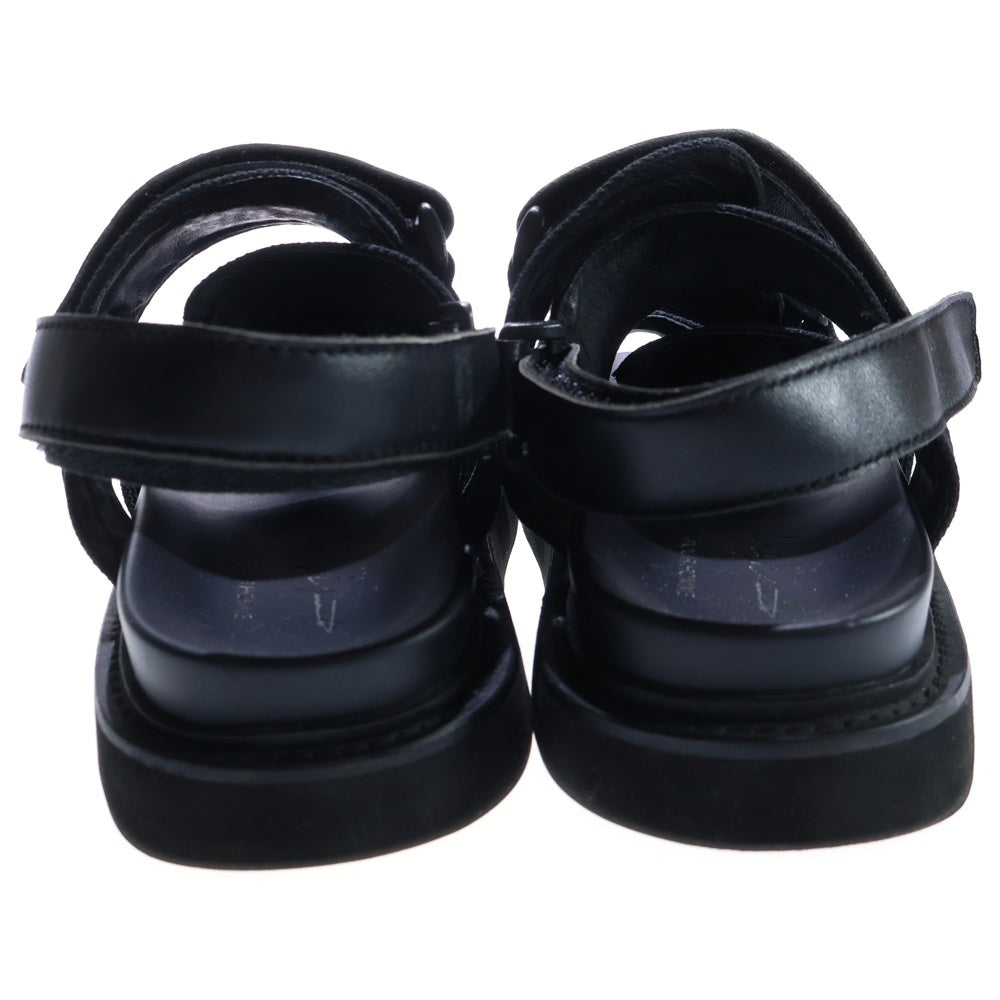 Yohji Yamamoto(ヨウジヤマモト) 25SS SHEEP/C CANVAS FOOTBED SANDAL シープスキン キャンバス フットベット ストラップサンダル ブラック HP-E05-779-2-04