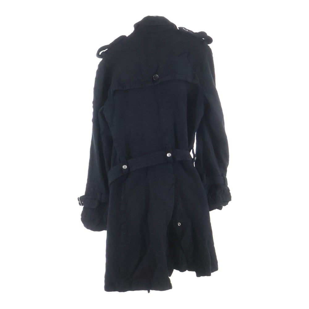 JUNYA WATANABE COMME des GARCONS(ジュンヤワタナベ コムデギャルソン) 07AW シワ加工 ジップデザイン 縮絨 ウールトレンチコート ブラック