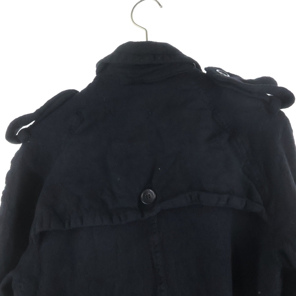 JUNYA WATANABE COMME des GARCONS(ジュンヤワタナベ コムデギャルソン) 07AW シワ加工 ジップデザイン 縮絨 ウールトレンチコート ブラック