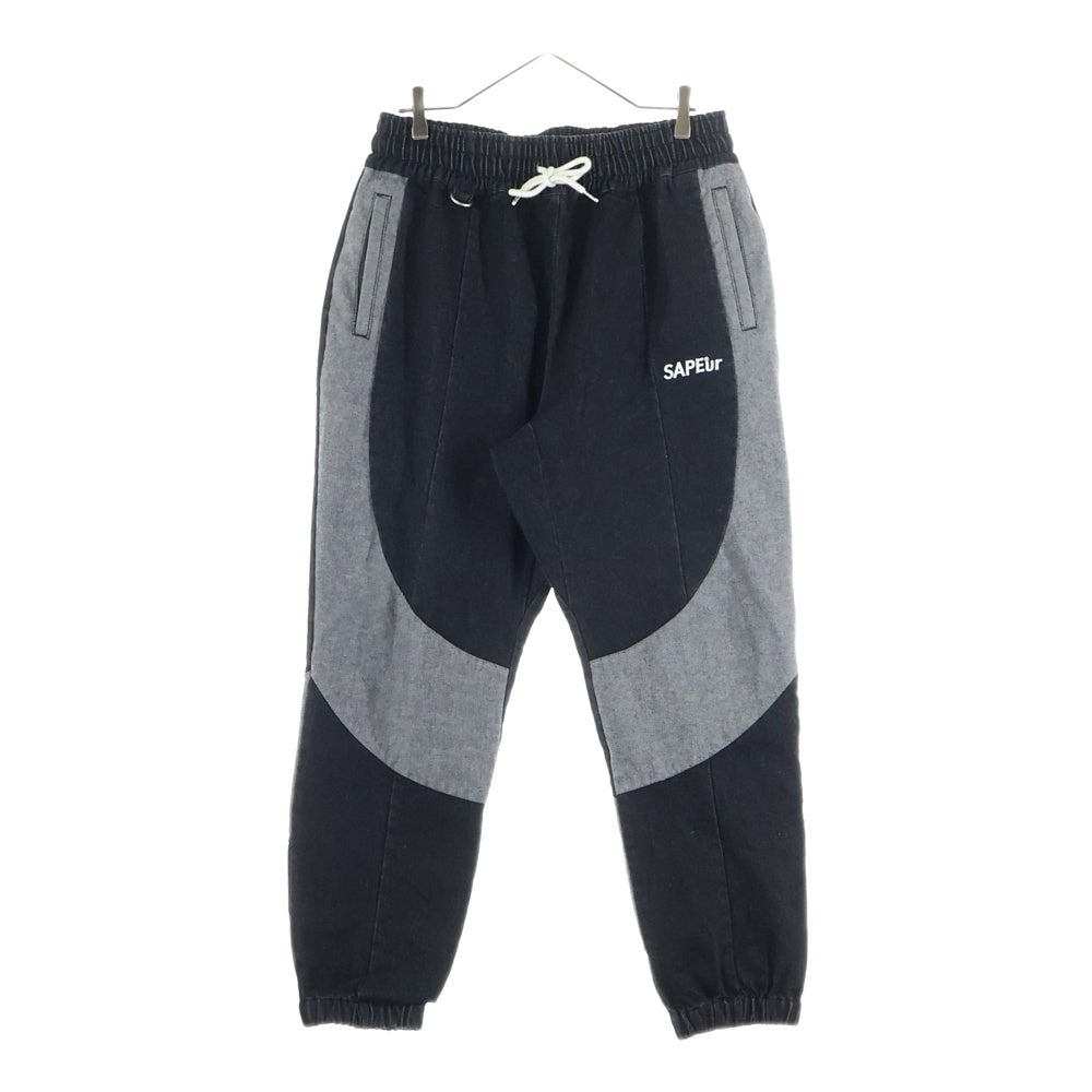 SAPEur(サプール) 21AW DENIM TRACK PANTS デニムトラックパンツ ブラック