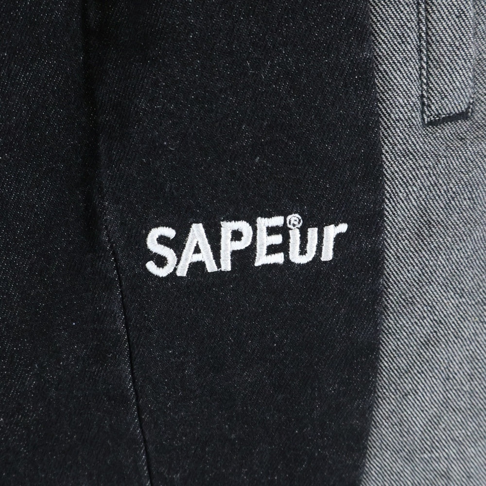SAPEur(サプール) 21AW DENIM TRACK PANTS デニムトラックパンツ ブラック
