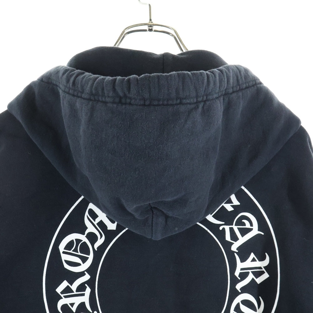 CHROME HEARTS(クロムハーツ) SWTSHRT HD ZIP ダガージップ アームフローラル バックホースシュープリント ジップアップスウェットパーカー フーディー ブラック