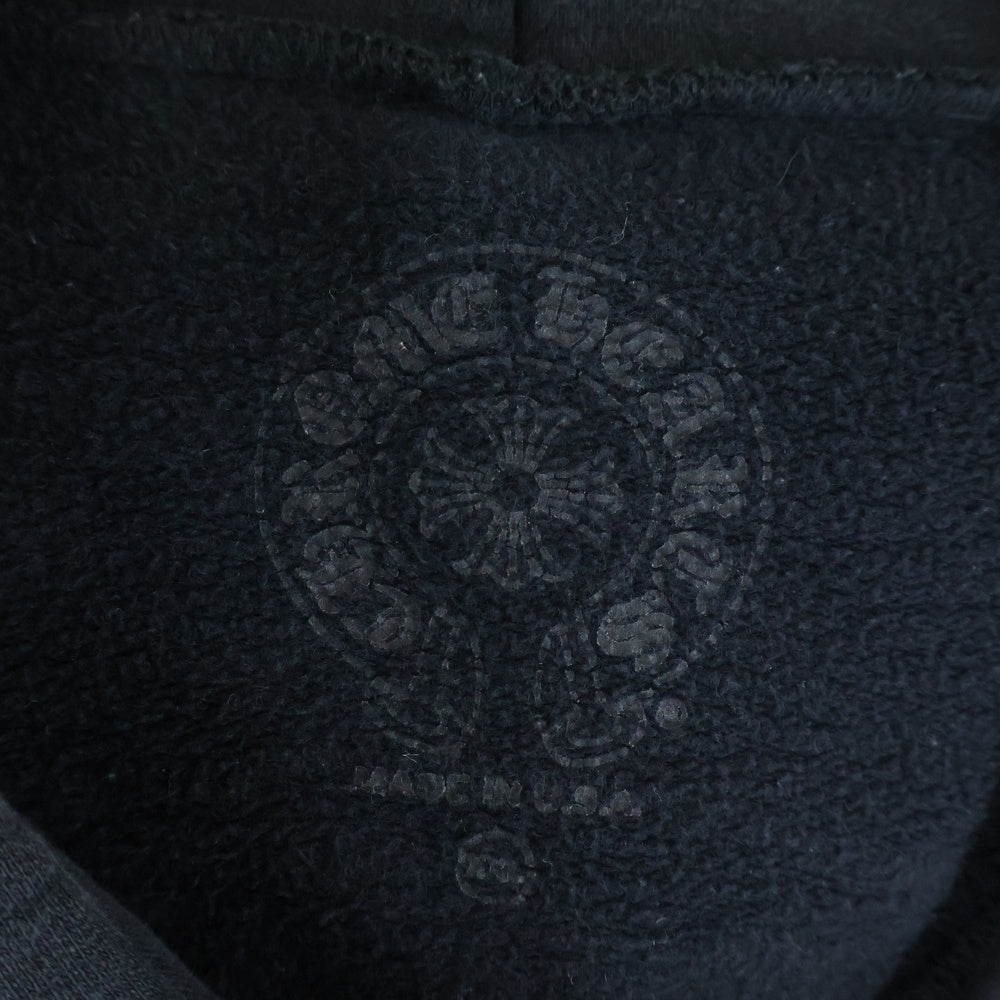 CHROME HEARTS(クロムハーツ) SWTSHRT HD ZIP ダガージップ アームフローラル バックホースシュープリント ジップアップスウェットパーカー フーディー ブラック