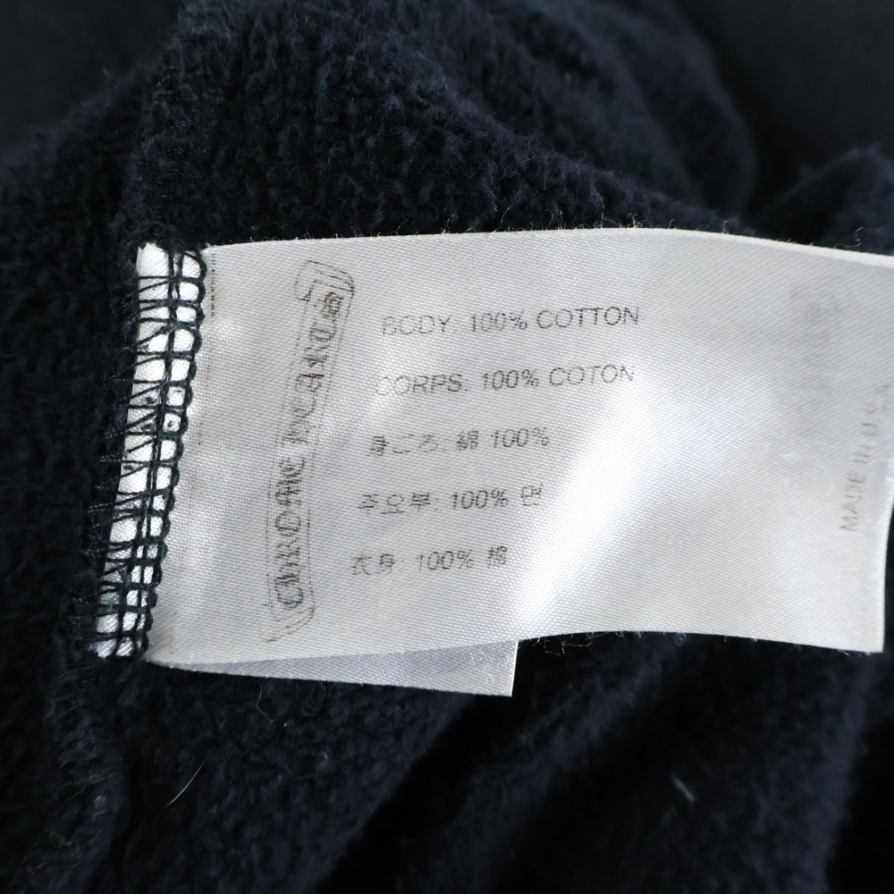 CHROME HEARTS(クロムハーツ) SWTSHRT HD ZIP ダガージップ アームフローラル バックホースシュープリント ジップアップスウェットパーカー フーディー ブラック