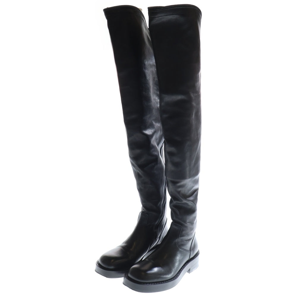 ANN DEMEULEMEESTER(アンドゥムルメステール) 21AW Nicky Otk Boots レザーロングブーツ ニーハイブーツ ブラック レディース