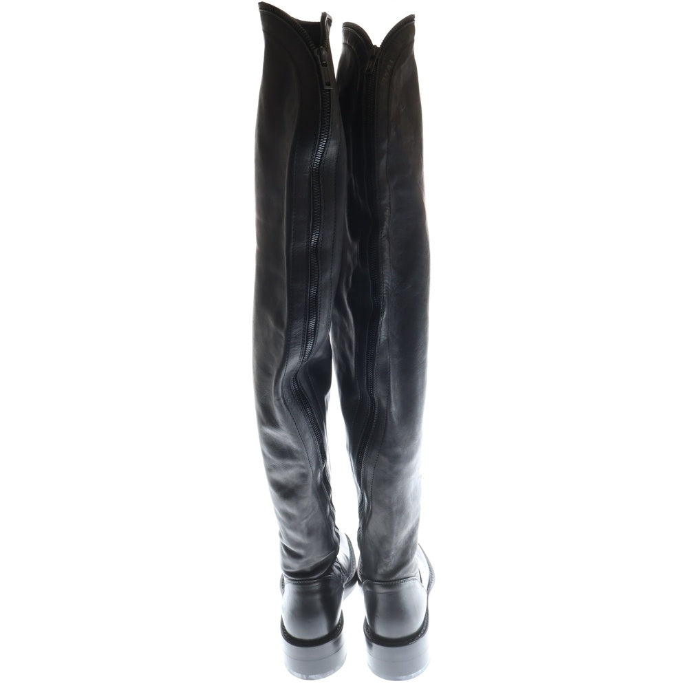 ANN DEMEULEMEESTER(アンドゥムルメステール) 21AW Nicky Otk Boots レザーロングブーツ ニーハイブーツ ブラック レディース