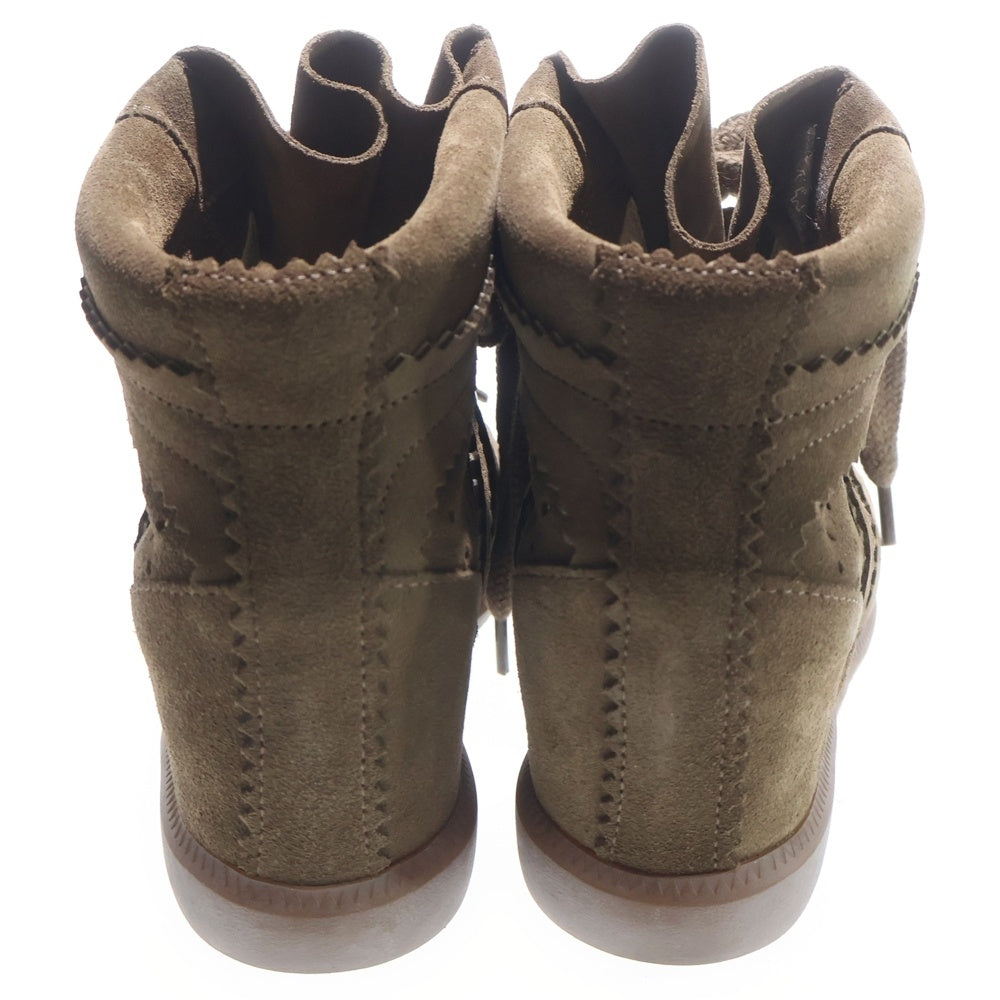 ISABEL MARANT(イザベル マラン) Bobby スウェードウェッジスニーカー ハイカットシューズ ブラウン レディース