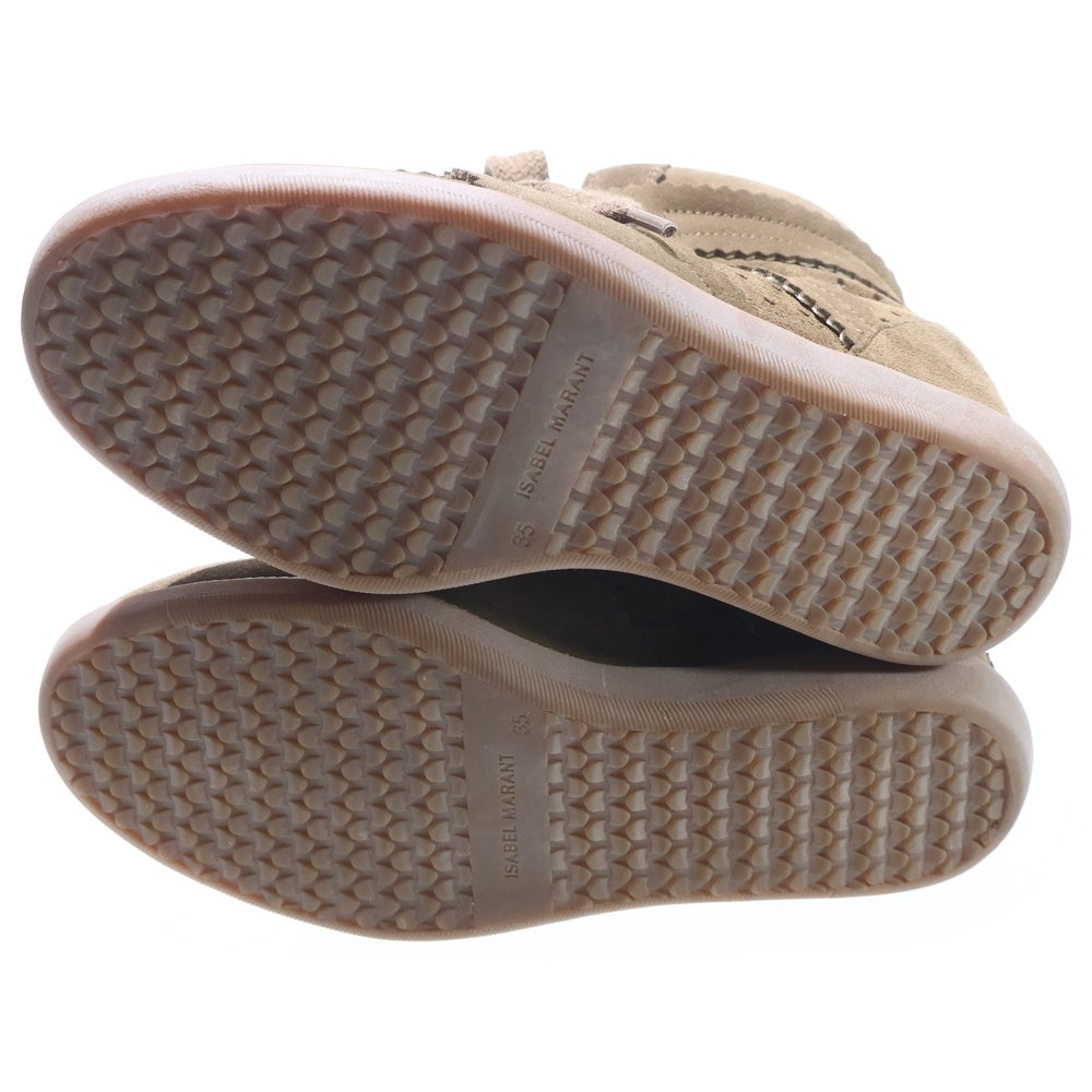 ISABEL MARANT(イザベル マラン) Bobby スウェードウェッジスニーカー ハイカットシューズ ブラウン レディース