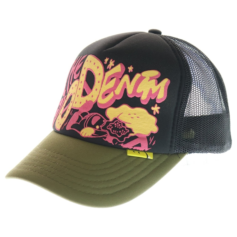 KAPITAL(キャピタル) 25SS THE DENIM DIED トラッカーメッシュキャップ 帽子 ブラック/カーキ K2506XH547