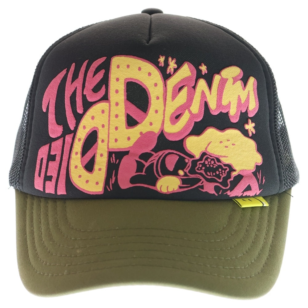 KAPITAL(キャピタル) 25SS THE DENIM DIED トラッカーメッシュキャップ 帽子 ブラック/カーキ K2506XH547