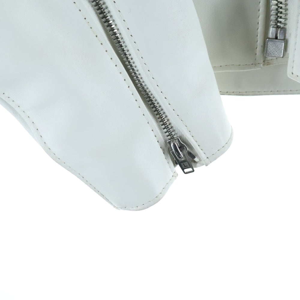 COMME des GARCONS(コムデギャルソン) ×Lewis Leathers LIGHTNING ×ルイスレザー ライトニング ホースハイド ダブルライダースジャケット ホワイト KZ-J009