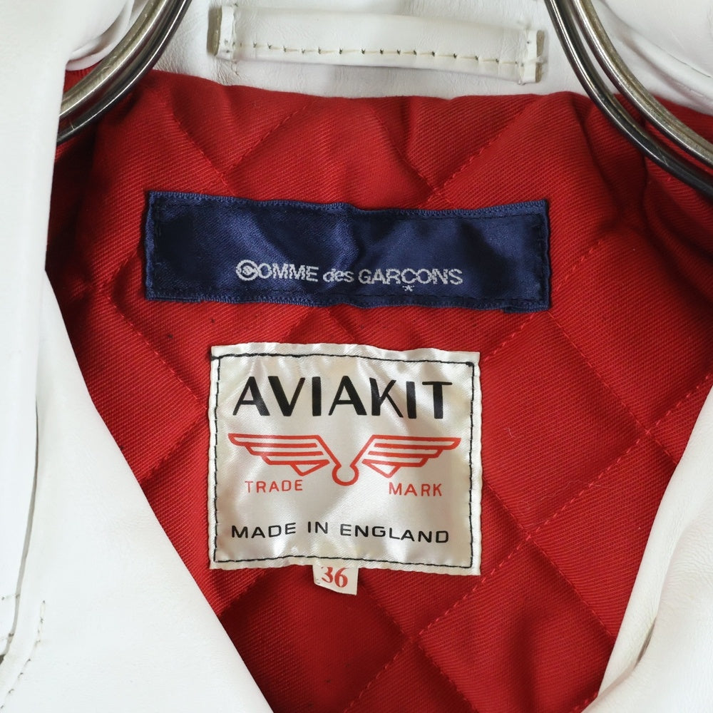 COMME des GARCONS(コムデギャルソン) ×Lewis Leathers LIGHTNING ×ルイスレザー ライトニング ホースハイド ダブルライダースジャケット ホワイト KZ-J009