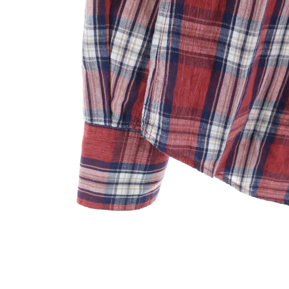 SAINT LAURENT PARIS(サンローランパリ) Flannel Check Shirt フランネルチェック長袖シャツ レッド 498101 Y843R