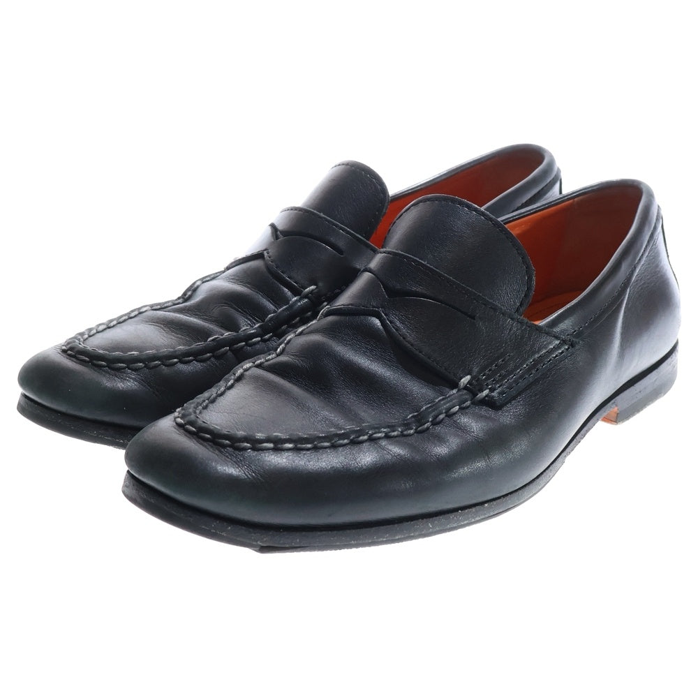 Santoni(サントーニ) Coin Loafer コインローファー レザーシューズ ブラック