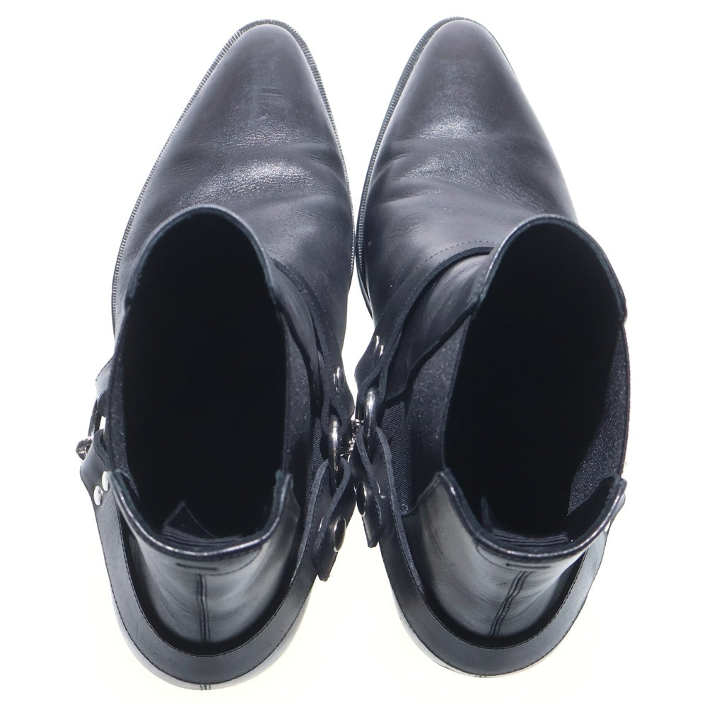 CELINE(セリーヌ) カマルグ バイカー サイドゴア スクエアトゥ リング チェルシーショートブーツ ブラック