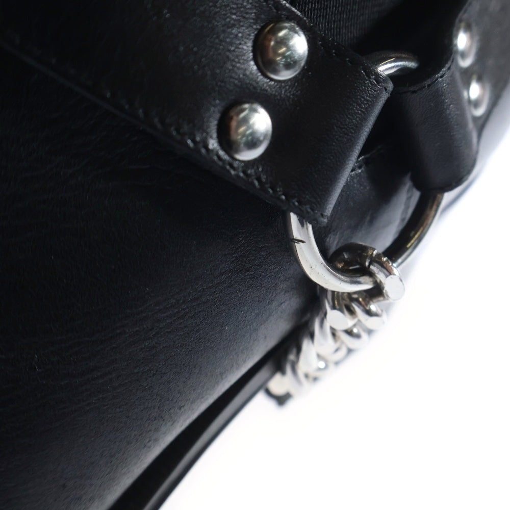 CELINE(セリーヌ) カマルグ バイカー サイドゴア スクエアトゥ リング チェルシーショートブーツ ブラック