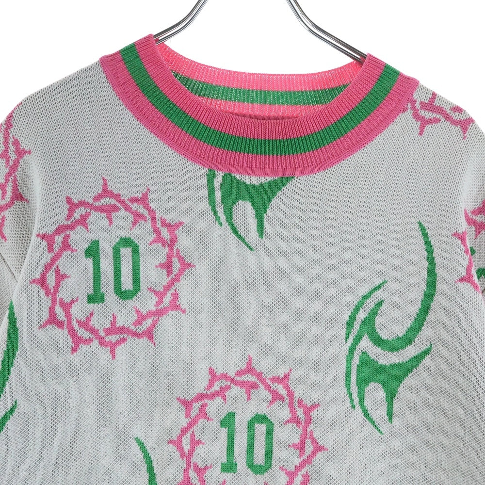 LANDLORD(ランドロード) Frazier Tattoo Knit フレイジャー タトゥー ニット ホワイト/ピンク SS20-FTK