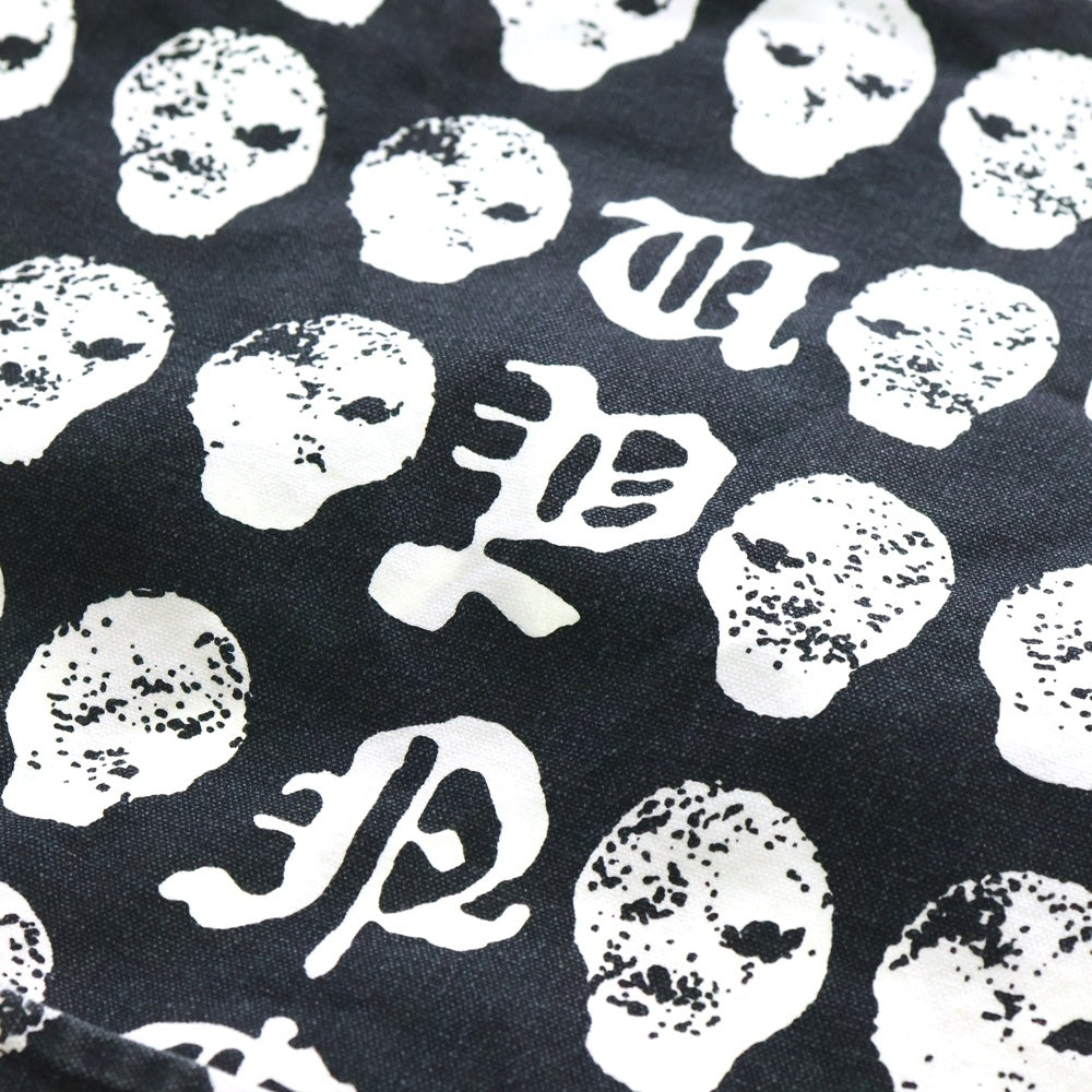VYNER ARTICLES(ヴァイナーアーティクルズ) Skull design printed tote bag スカル デザイン プリンテッド トートバッグ ブラック