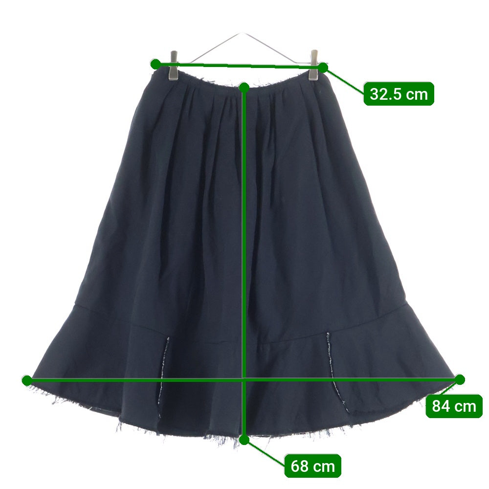 COMME des GARCONS(コムデギャルソン) 23SS カットオフ ウール ロングスカート レディース ブラック RK-S005