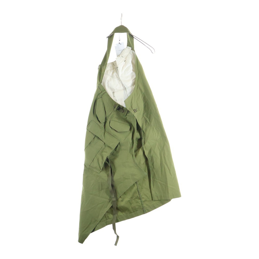 JUNYA WATANABE COMME des GARCONS(ジュンヤワタナベ コムデギャルソン) 25SS 綿バックサテン ホルターネックドレス ワンピース カーキ JO-A003 レディース