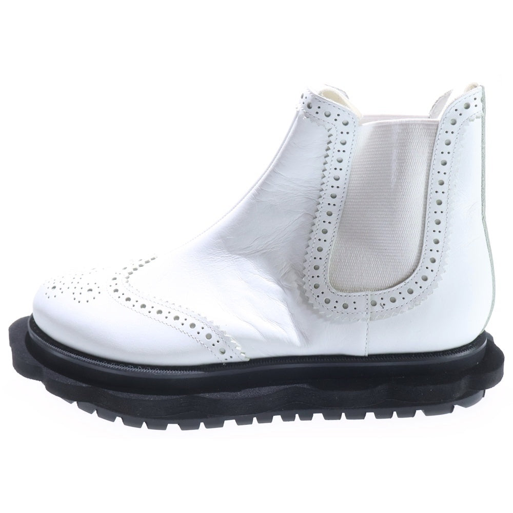 TAO COMME des GARCONS(タオコムデギャルソン) 25SS ステア スムース レザー サイドゴアブーツ ホワイト TO-K104 レディース