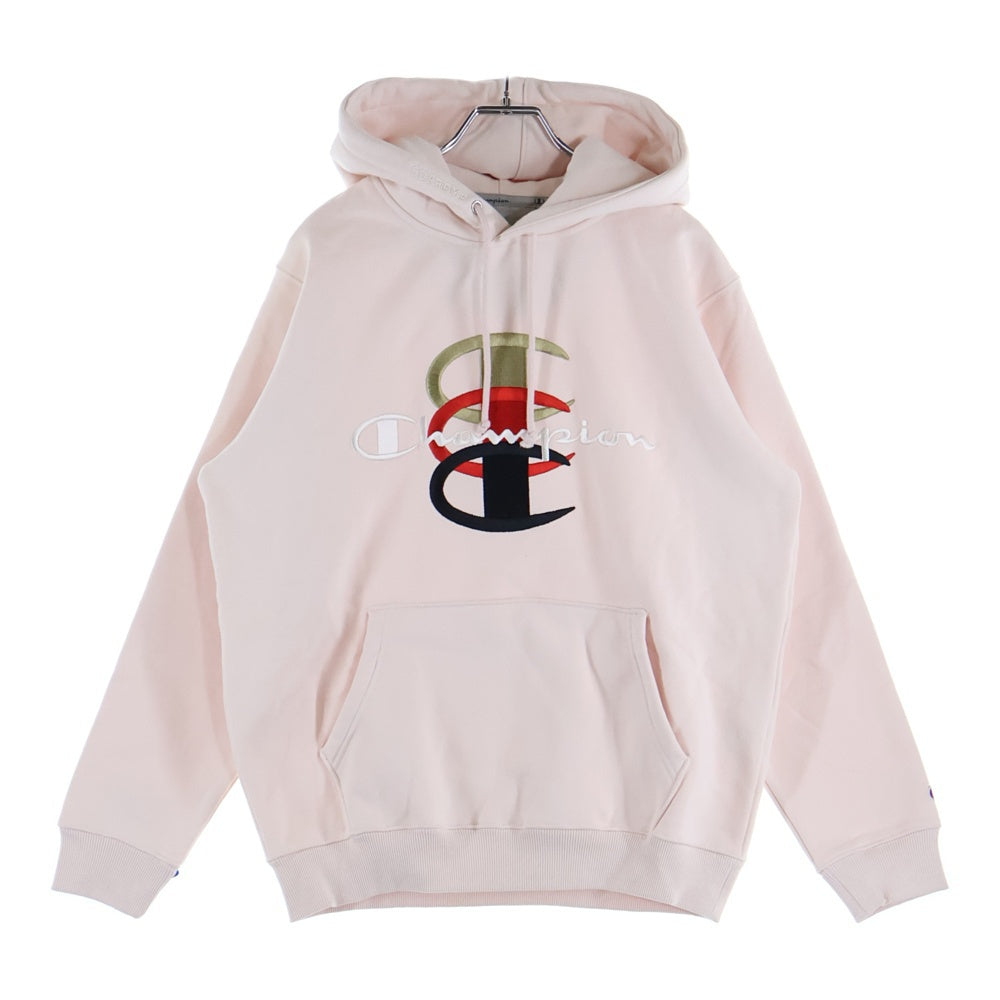 SUPREME(シュプリーム) 17AW Champion Stacked C Hooded Sweatshirt チャンピオン スタックドC ロゴ刺繍 プルオーバースウェットパーカー フーディー ピンク