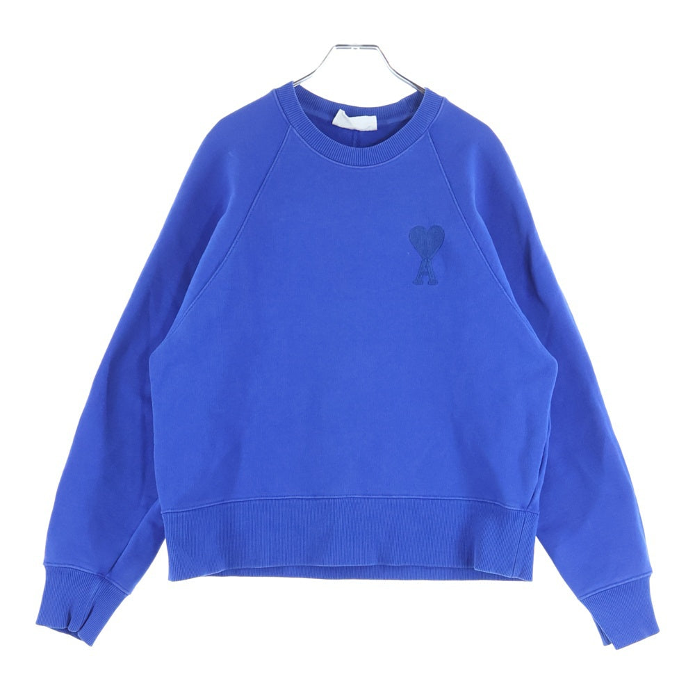 AMI Alexandre Mattiussi(アミアレクサンドルマテュッシ) Sweatshirt ロゴ刺繍 クルーネックスウェットトレーナー ブルー A21FJ028.747