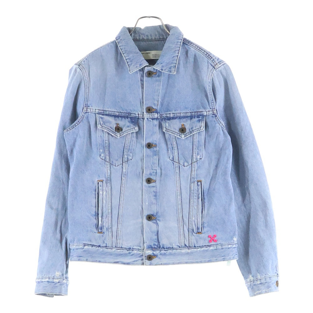 OFF-WHITE(オフホワイト) 19AW Denim Jacket バックスプレーロゴ チャーム デニムジャケット インディゴ OMYE005E19386045