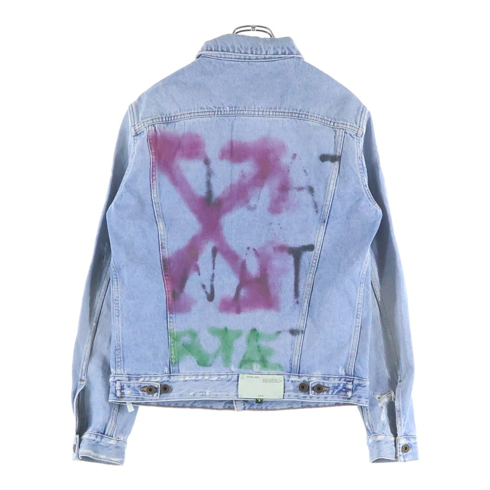 OFF-WHITE(オフホワイト) 19AW Denim Jacket バックスプレーロゴ チャーム デニムジャケット インディゴ OMYE005E19386045