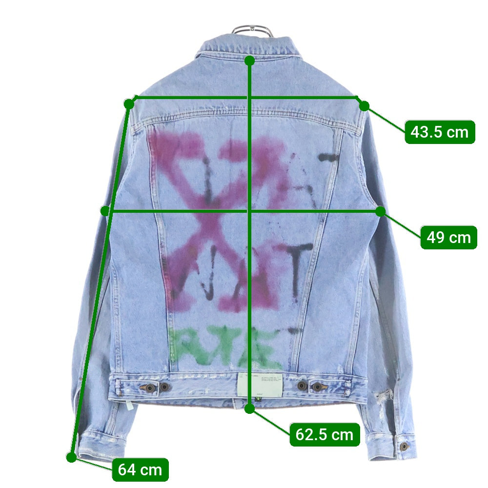 OFF-WHITE(オフホワイト) 19AW Denim Jacket バックスプレーロゴ チャーム デニムジャケット インディゴ OMYE005E19386045