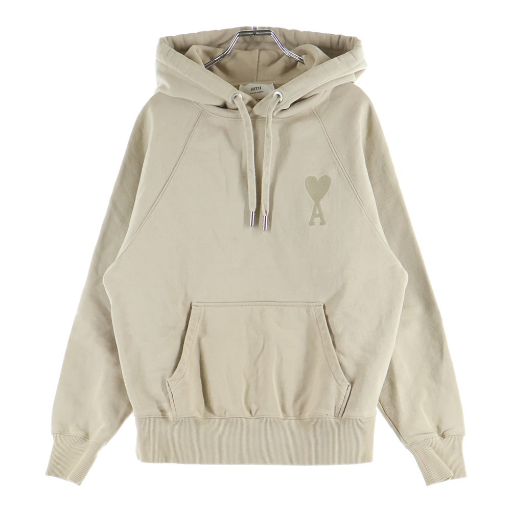 AMI Alexandre Mattiussi(アミアレクサンドルマテュッシ) Hoodie ロゴ刺繍 プルオーバースウェットパーカー フーディー ベージュ A20HJ057.747