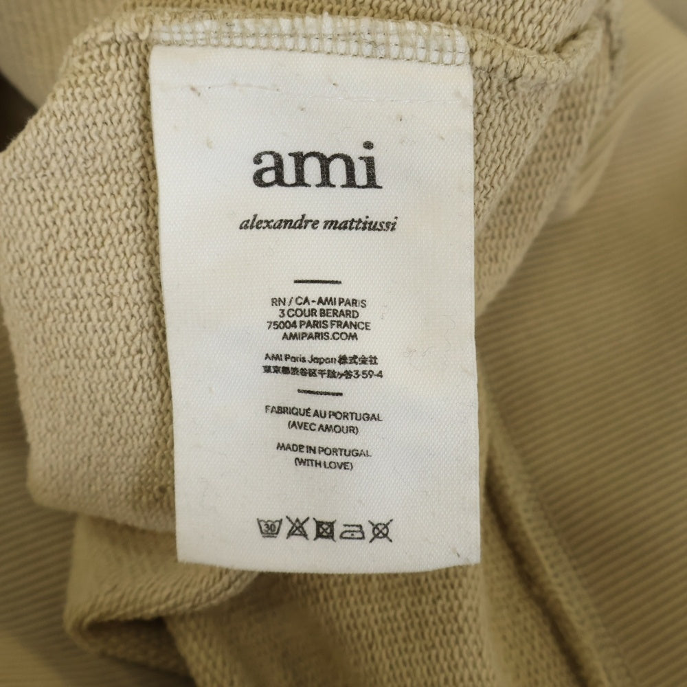 AMI Alexandre Mattiussi(アミアレクサンドルマテュッシ) Hoodie ロゴ刺繍 プルオーバースウェットパーカー フーディー ベージュ A20HJ057.747