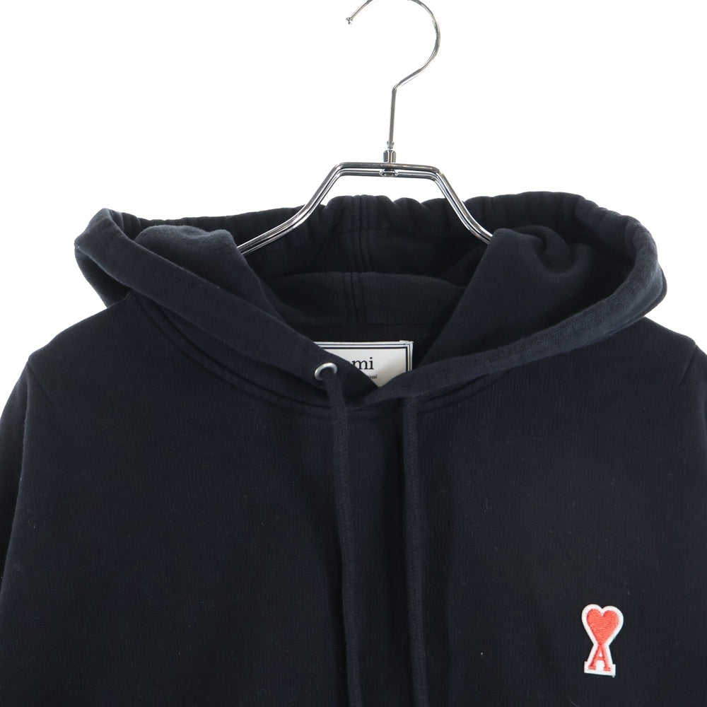 AMI Alexandre Mattiussi(アミアレクサンドルマテュッシ) Hoodie ロゴ刺繍 プルオーバースウェットパーカー フーディー ブラック A20HJ008.730