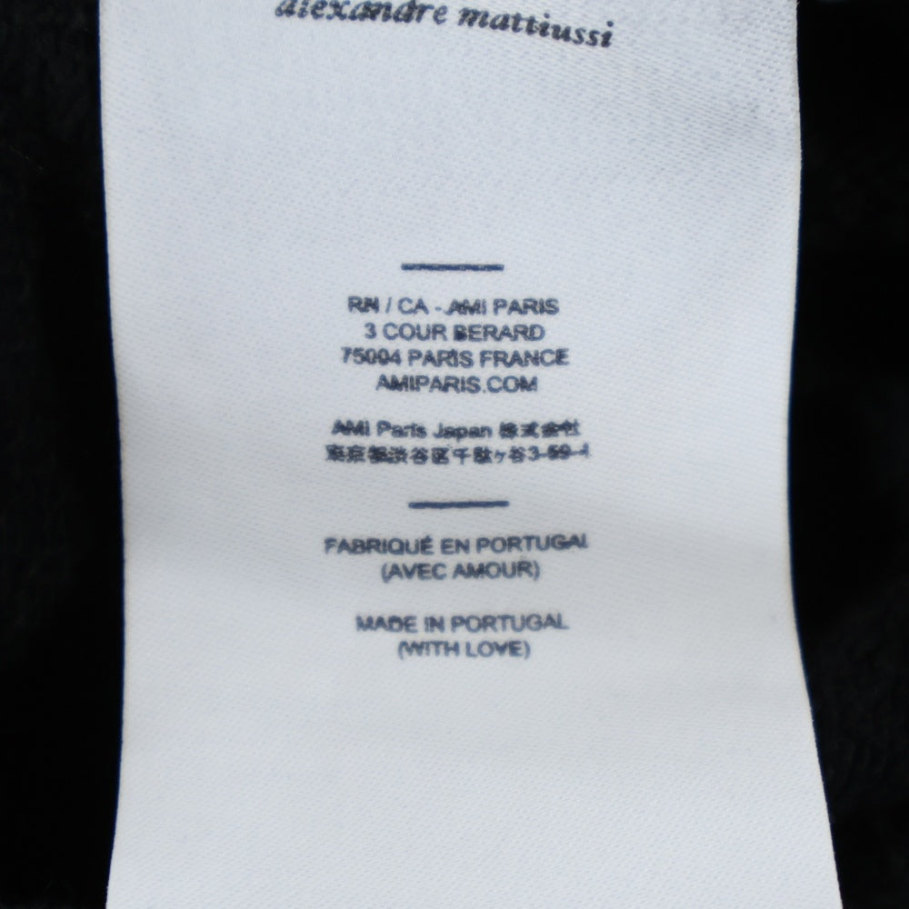 AMI Alexandre Mattiussi(アミアレクサンドルマテュッシ) Hoodie ロゴ刺繍 プルオーバースウェットパーカー フーディー ブラック A20HJ008.730