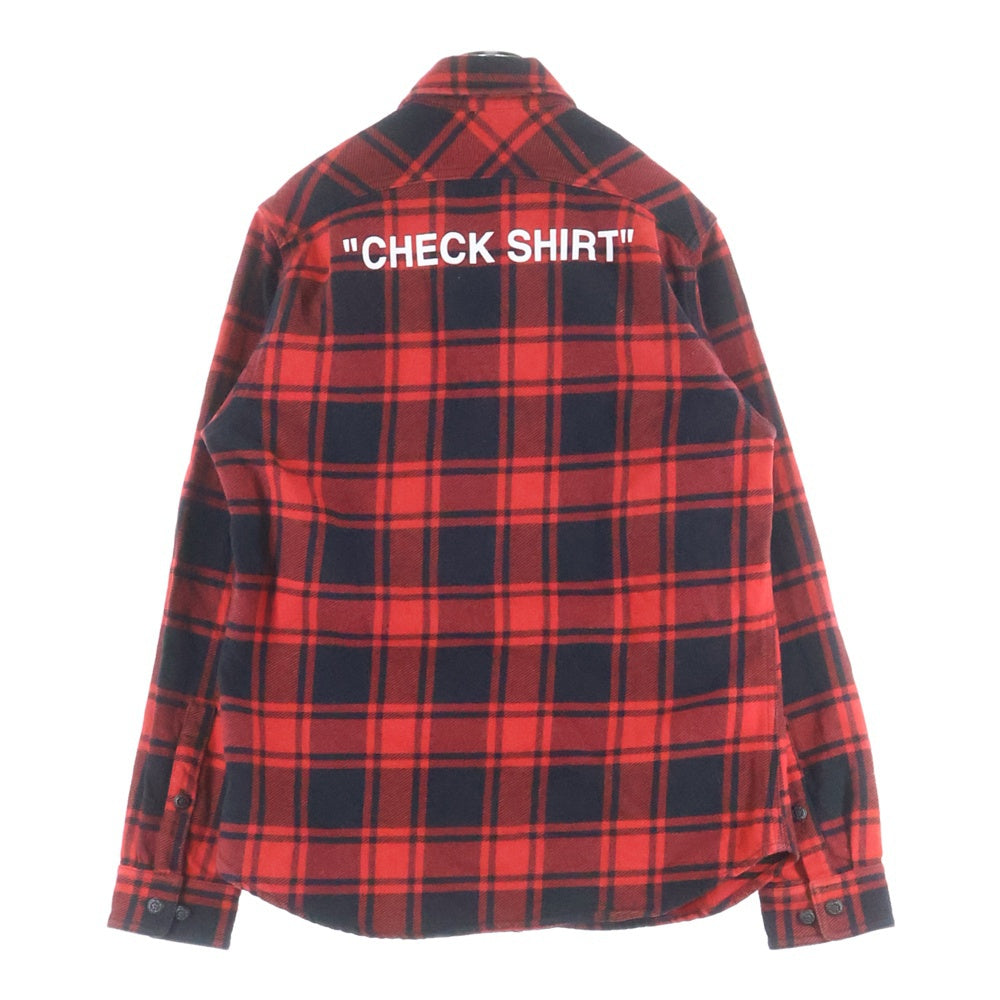 OFF-WHITE(オフホワイト) 18AW Check shirt 長袖チェックシャツ ネルシャツ レッド OMGA060E18A27010