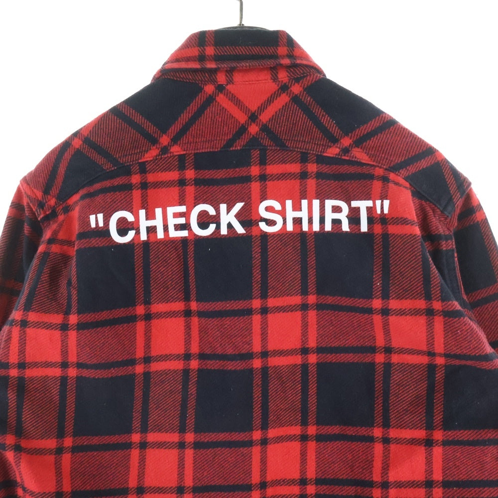 OFF-WHITE(オフホワイト) 18AW Check shirt 長袖チェックシャツ ネルシャツ レッド OMGA060E18A27010