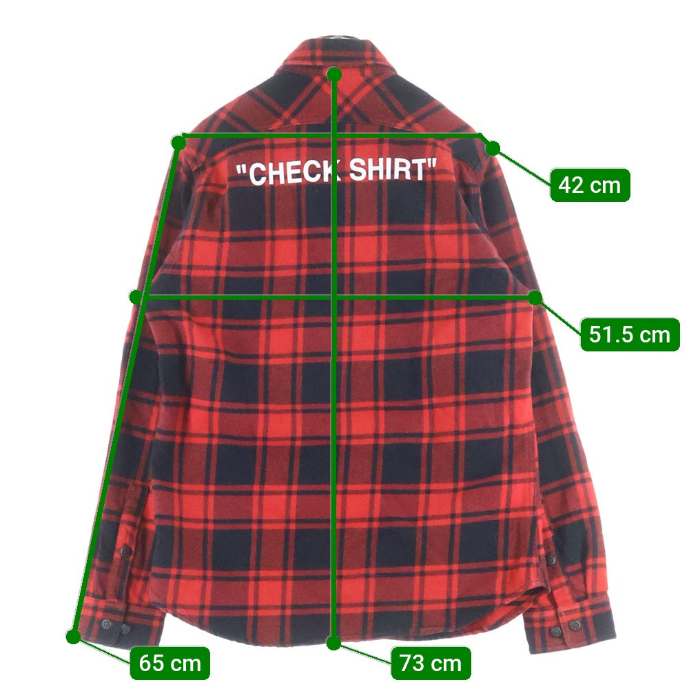 OFF-WHITE(オフホワイト) 18AW Check shirt 長袖チェックシャツ ネルシャツ レッド OMGA060E18A27010