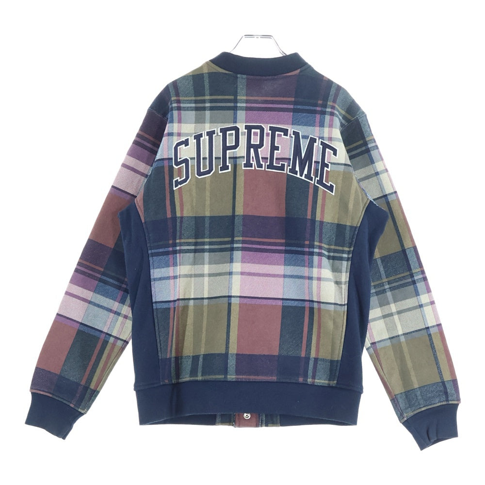 SUPREME(シュプリーム) 14AW Plaid Snap Front Sweat フロントスナップ バックロゴ刺繍 チェックスウェットブルゾン マルチ