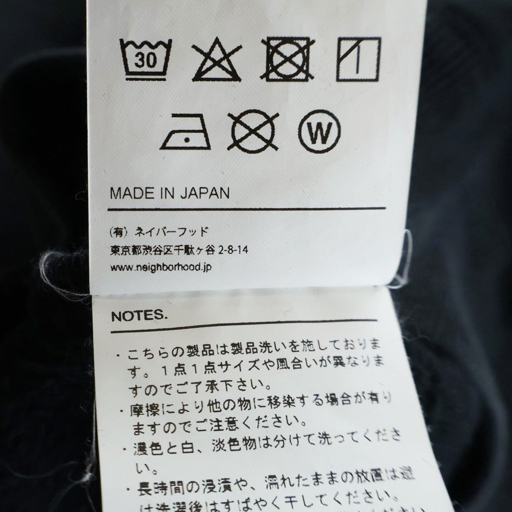 NEIGHBORHOOD(ネイバーフッド) 23AW PLAIN SWEATSHIRT LS クルーネックスウェットトレーナー ブラック 232FPNH-CSM01