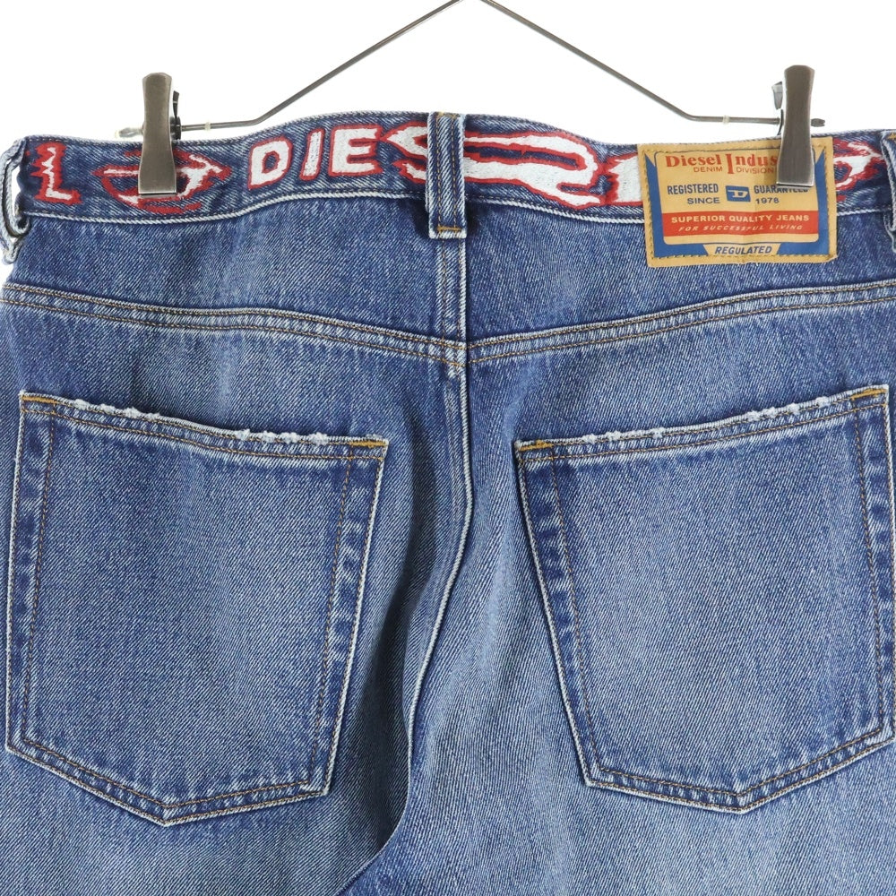 DIESEL(ディーゼル) 23SS 2010 D-MAC ウエストロゴ刺繍 ストレートデニムパンツ インディゴ A03564
