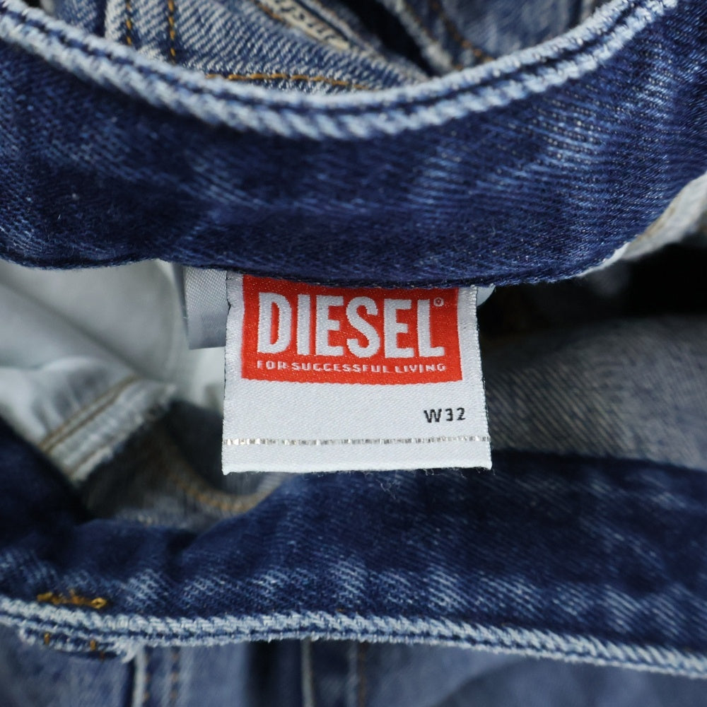 DIESEL(ディーゼル) 23SS 2010 D-MAC ウエストロゴ刺繍 ストレートデニムパンツ インディゴ A03564