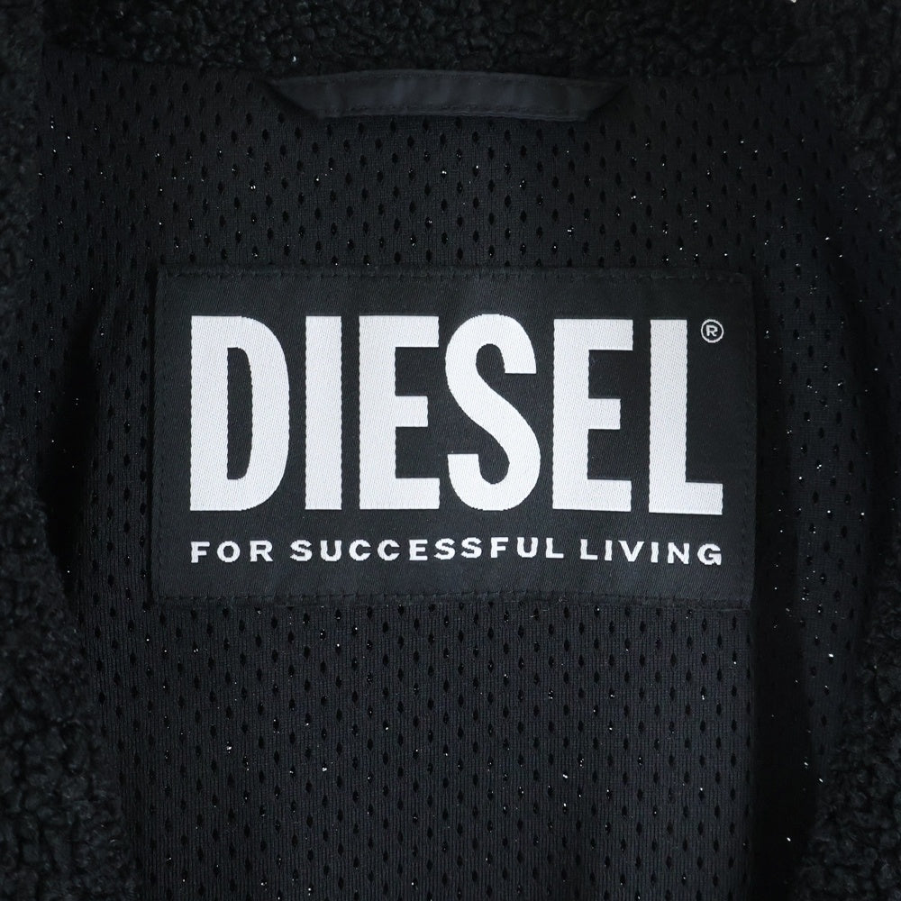 DIESEL(ディーゼル) F.Z.HOODIE-OUT ジップアップ ボアフリースジャケット ブラック A16005