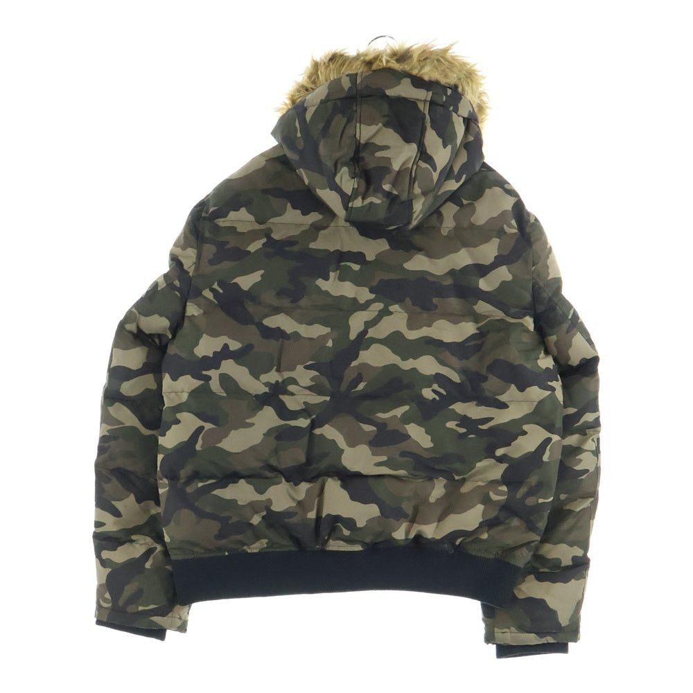 TOMMY HILFIGER(トミーヒルフィガー) ESSENTIALS HOODED BOMBER JACKET カモフラージュ 迷彩 ファー付き 中綿ジャケット カーキ 159AP863