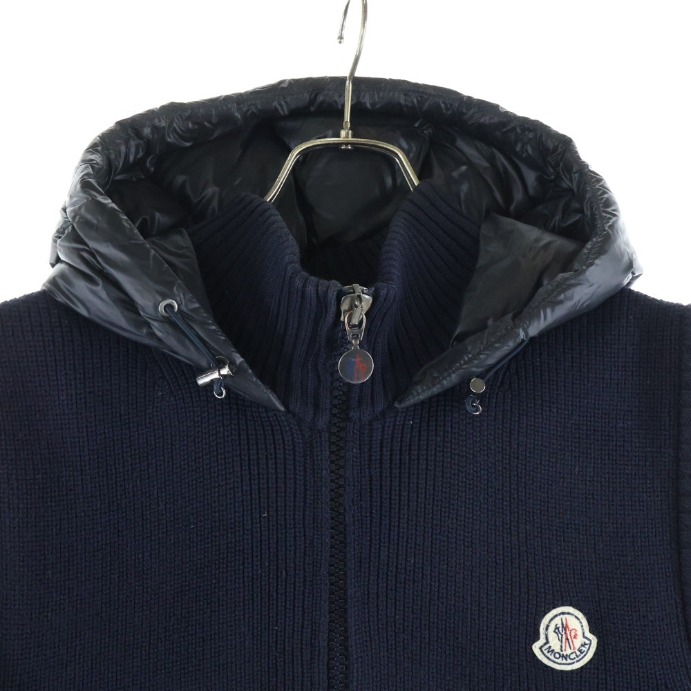 MONCLER(モンクレール) MAGLIONE TRICOT GILET ロゴワッペン ダウン切替 ニットベスト ネイビー 120919436800